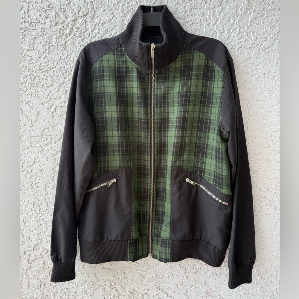Vintage Woolrich Plaid Full Zipper Bomber Jacket size Large